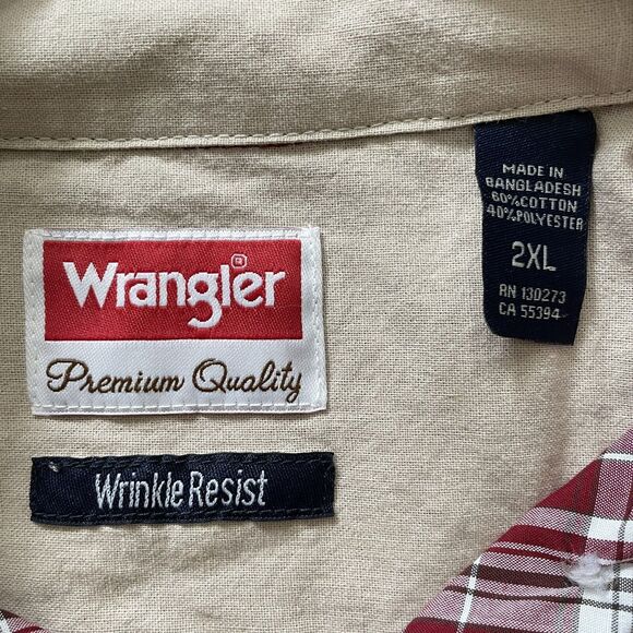 Wrangler Premium Wrinkle Resist Button Down Shirt - Picture 7 of 7